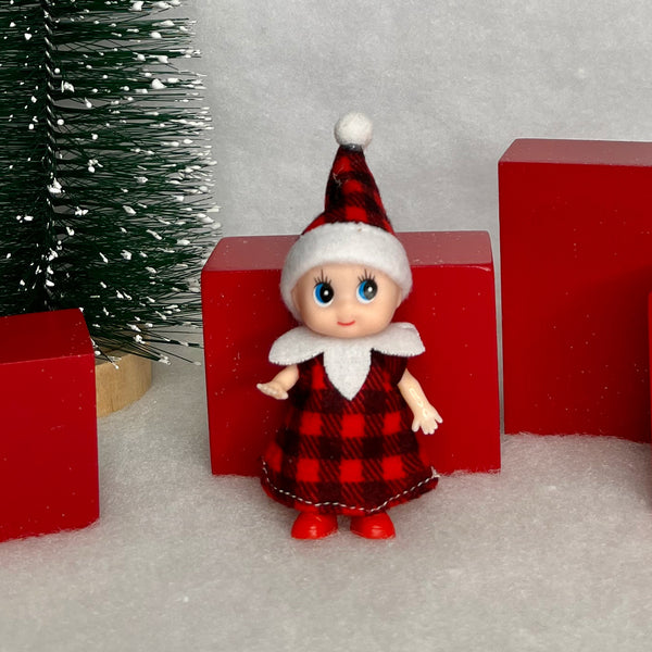 Elf Toddlers and Babies in Buffalo Plaid with Certificate from Santa